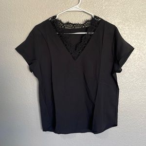 Black Lace V-Neck